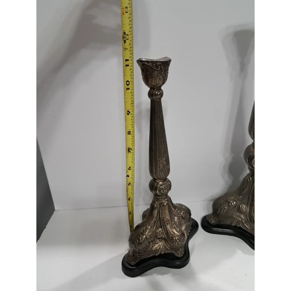 Castilian Imports 0509 Vintage Candle Holders Candlesticks‎ Heavy Silver Ornate
